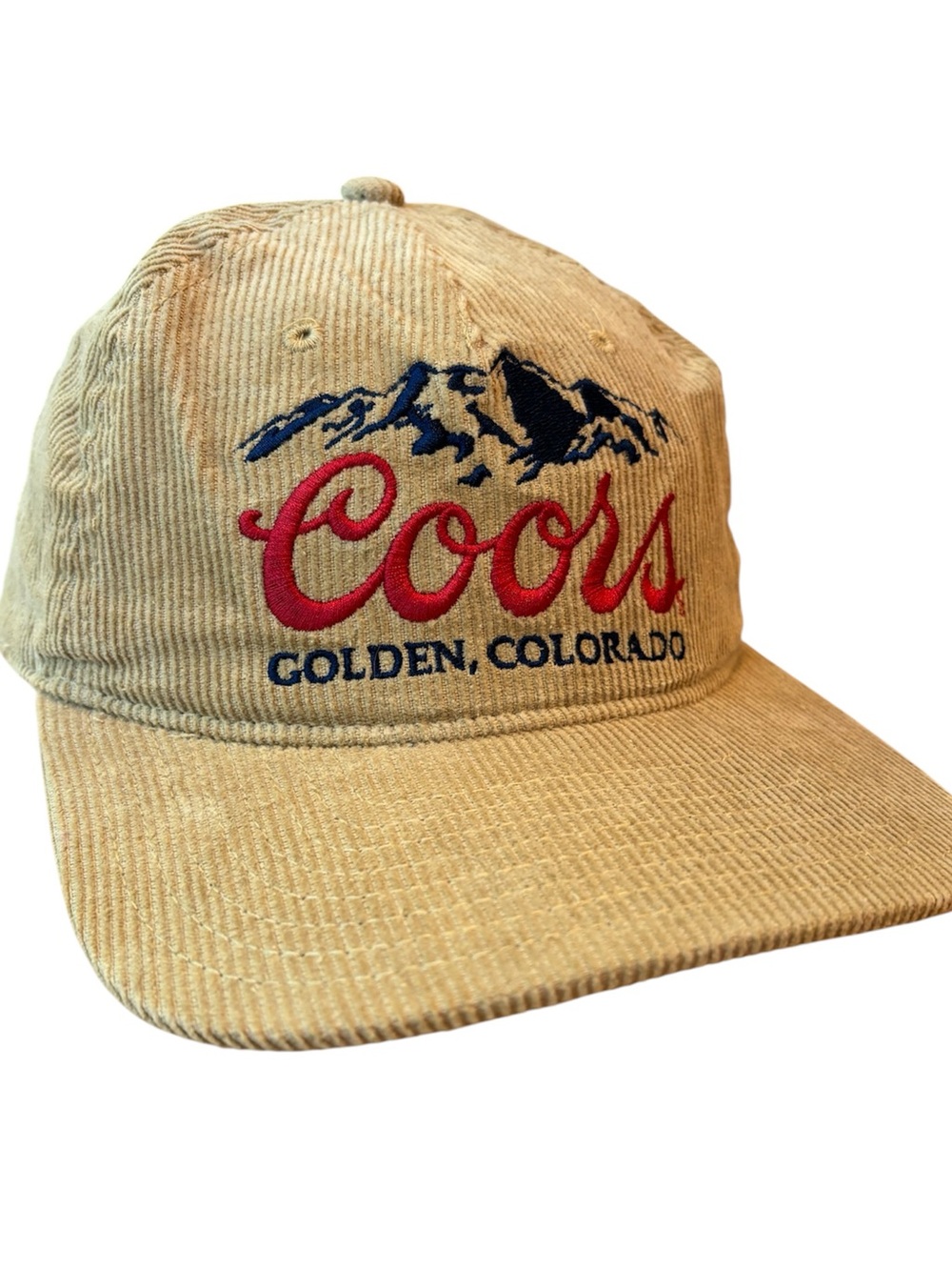 Coors Corduroy Trucker Hat Beige Adjustable One Size